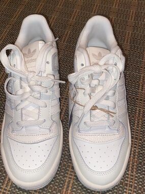 White Adidas Low Forum Shoes